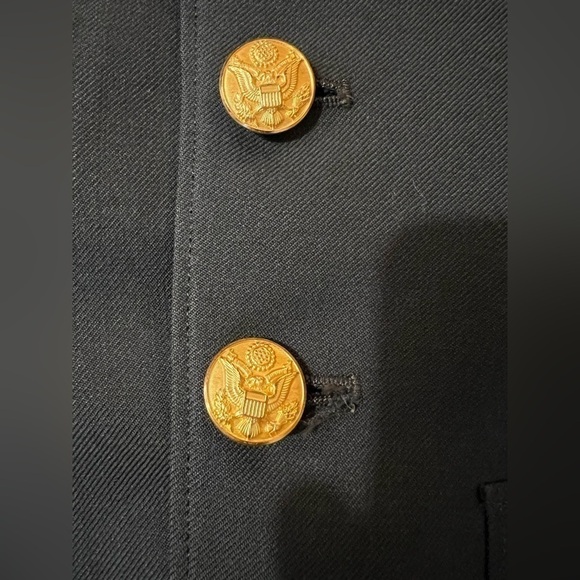 Men’s military jacket XL 38L long coat embroidered patched army green outerwear - Picture 5 of 15